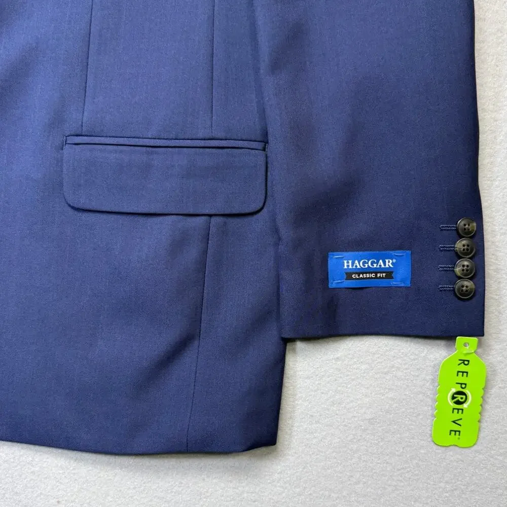 Haggar Men's Smart Wash Classic Fit Suit Jackets Midnight 44L $200